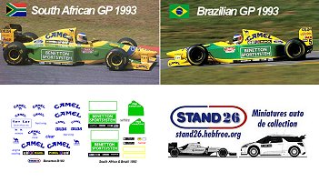 Decals Benetton Af Sud Brsil 1993
