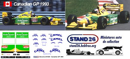 Decals Benetton Canada 1993